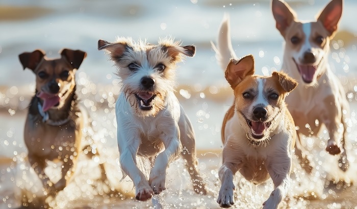 Dogs on the beach